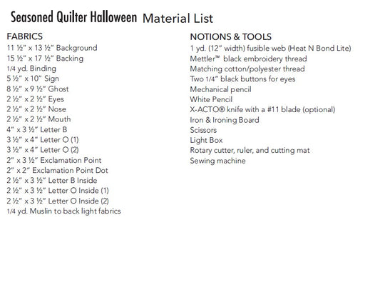 Halloween Boo Mini Wall Hanging, Ghost PDF Download Quilt Pattern by Amy Bradley