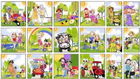 Happy Golf Girls Fabric Panel