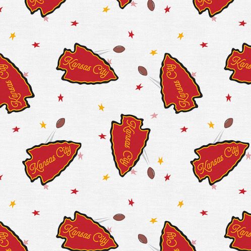 KC Chiefs Football Arrowhead Spirit Cotton Quilting Fabric by Paint Brush Studios