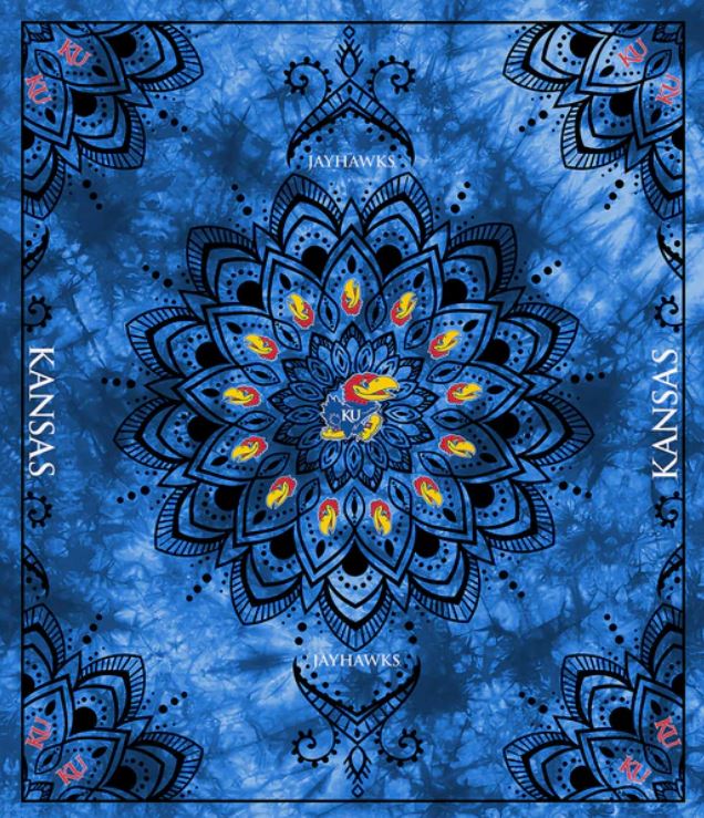 KU Jayhawk Minky Tapestry Fabric Panel