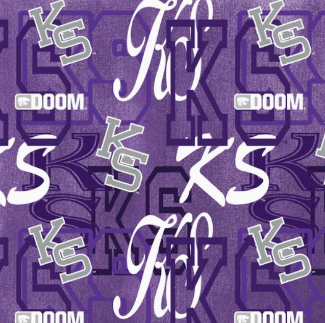 KState University College Kansas, Wildcat Letters Cotton Fabric