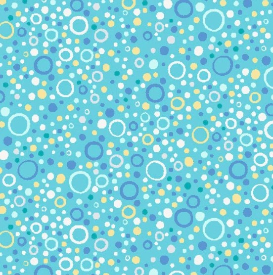 Little Squirt Bubble Turquoise Flannel Fabric