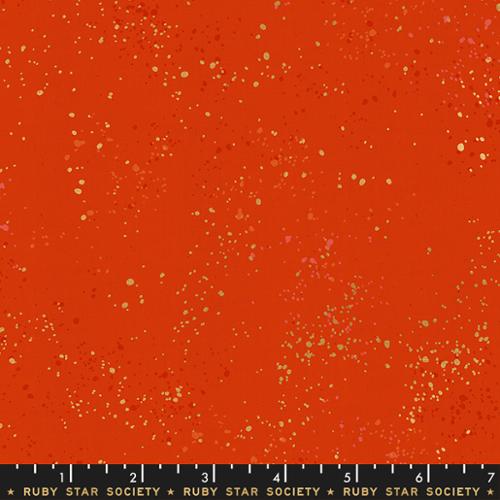 Speckled Metallic Warm Red RS5027 Cotton Fabric by Ruby Star for Moda *