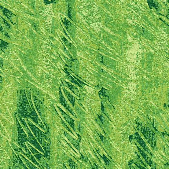 Fingerpainting Green Cotton Fabric from A Very Hungry Caterpillar Collection by Eric Carle