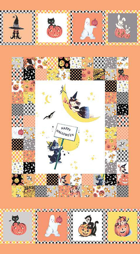 Fright Delight Halloween Vintage Fabric Panel #85