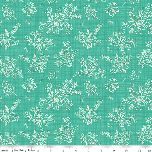 Gingham Cottage Tonal Seaglass Cotton Fabric *