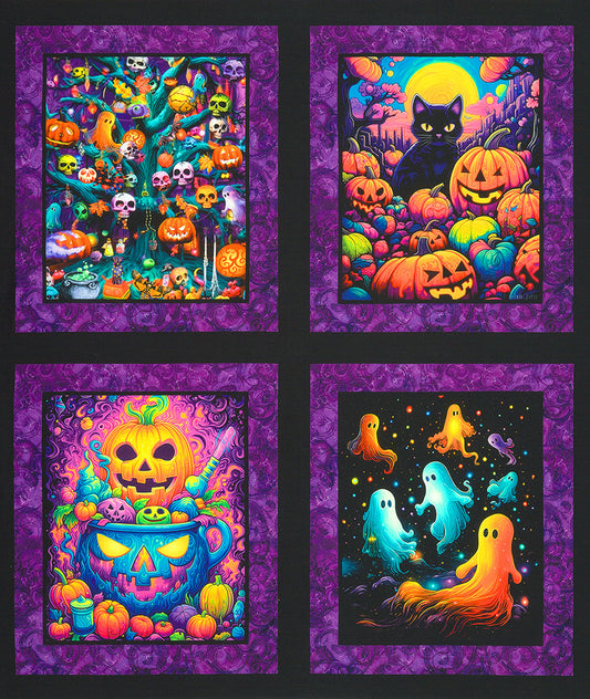 Spooky Fabric Panel from the Bright Frights Collection for Robert Kaufman