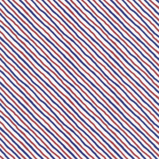 Red White and Blue Bias Stripe Cotton Fabric, by Paint Brush Studios