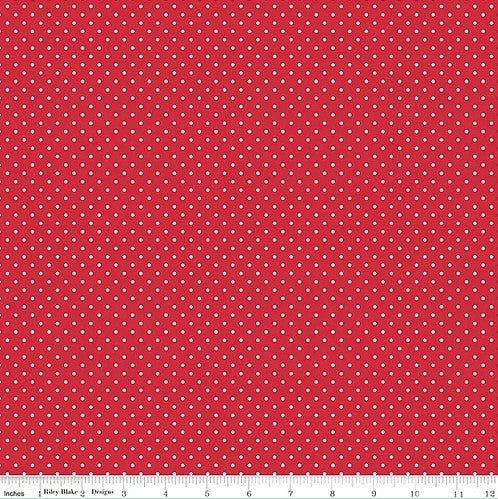 Red Swiss Dot Basics Cotton Quilting Fabric by Riley Blake *