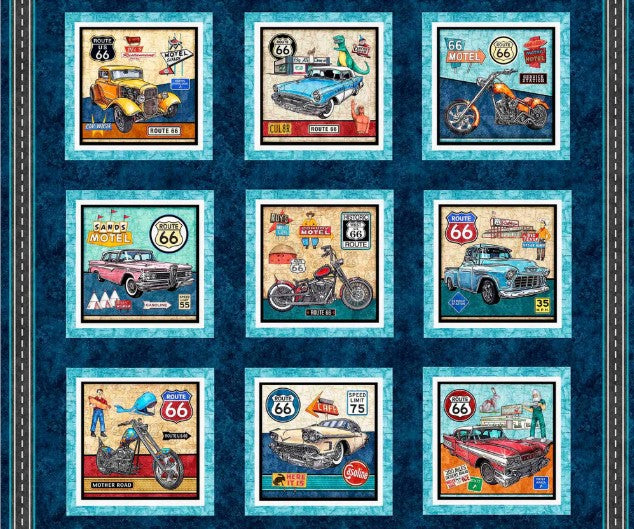 Get your Kicks 2026 Route 66 Patch Fabric Panel