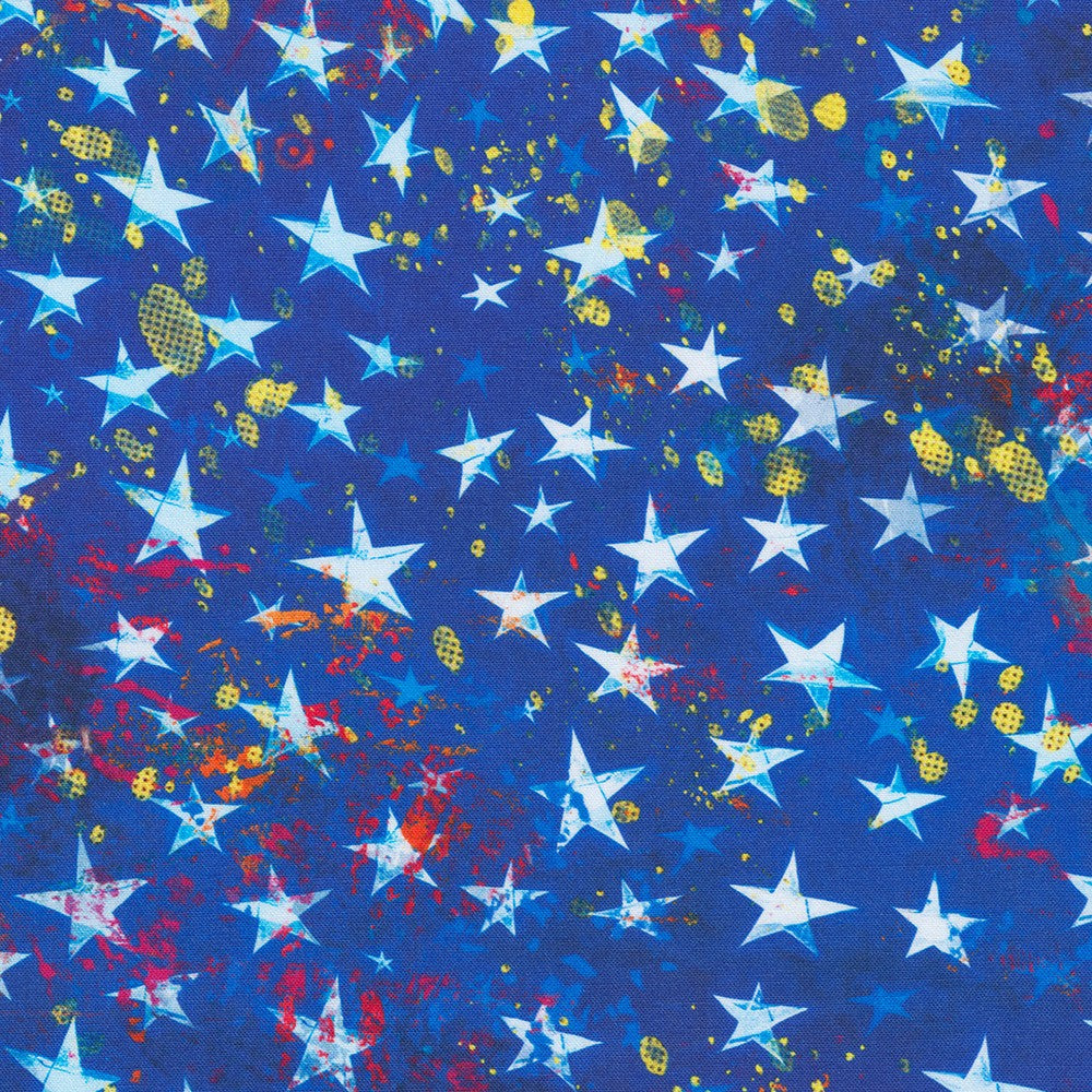 Blue Patriotic Stars Fabric from the Land of the Free Collection by Robert Kaufman