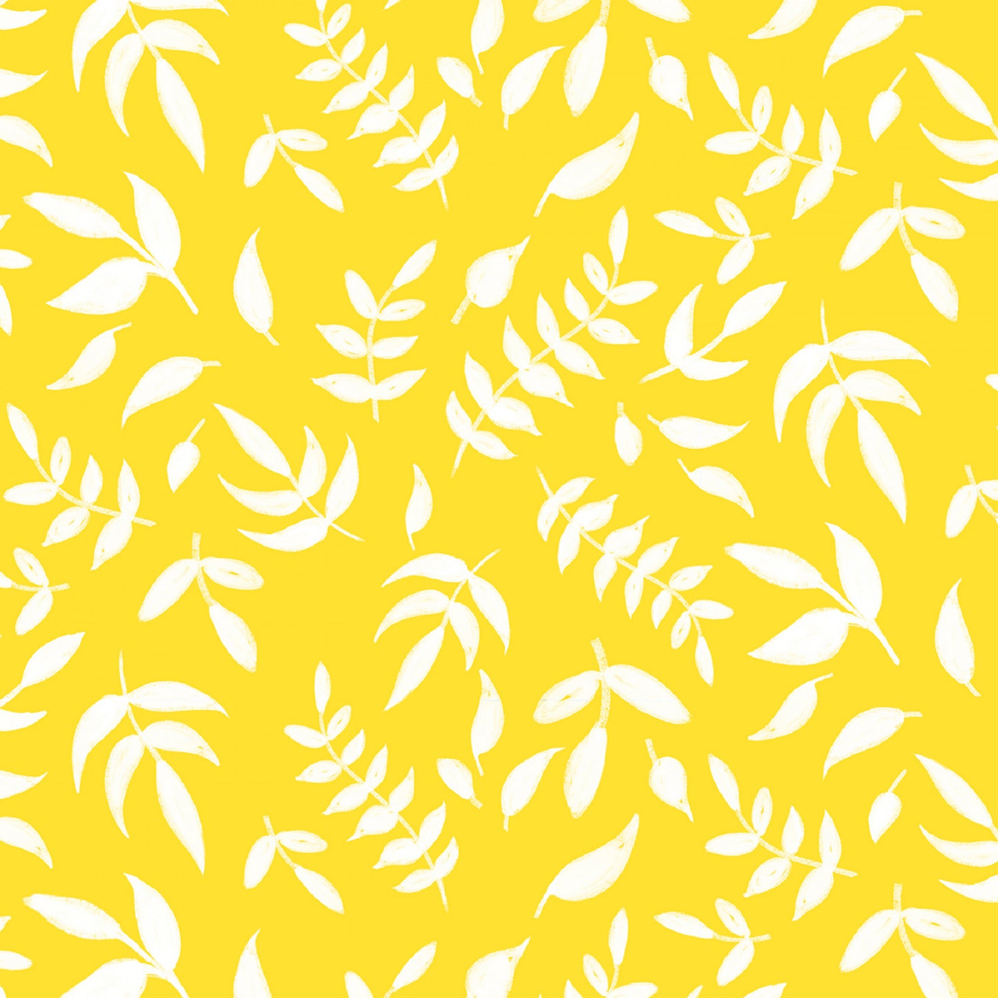 Simply Sunny Bright Yellow Tossed Leaves cotton fabric From P & B Textiles By Diane Labombarbe *