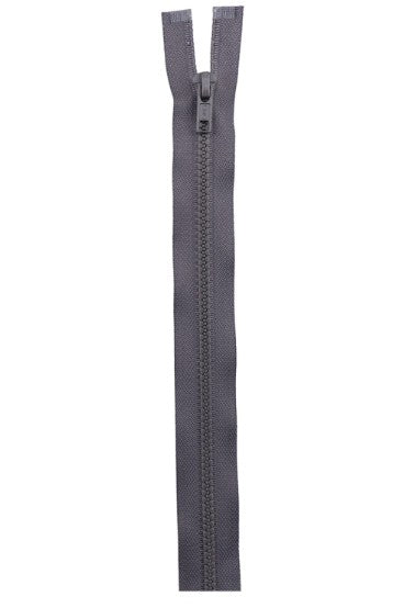 Sport Polyester 1-Way Separating Zipper 26in Stone Gray Color