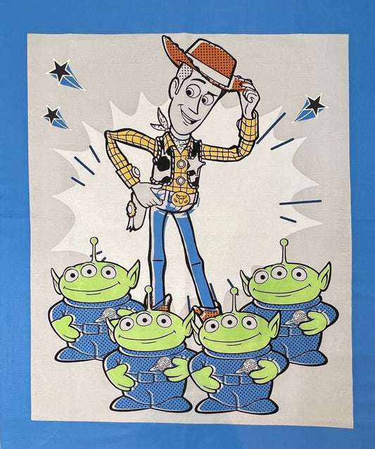 Toy Story Woody Alien Crowd Fabric Panel #9