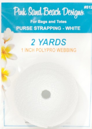 Purse Strapping 1in x 2 yds - White PolyPro Webbing