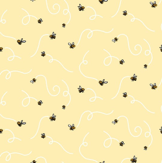Winnie the Pooh Yellow Bees Cotton Fabric