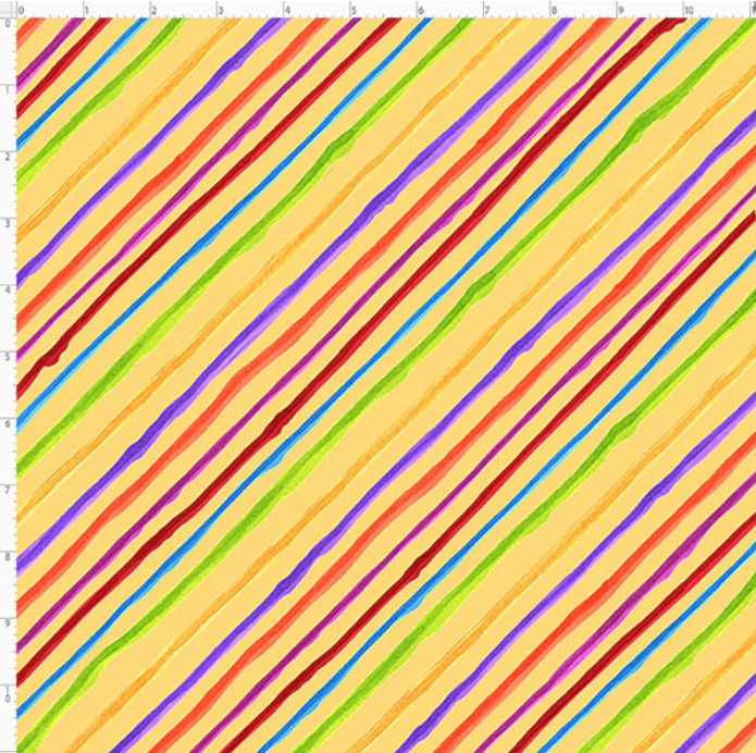 Quirky Yellow Bias Stripe Fabric *