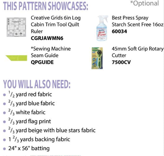 Glory in the Cabin Table Runner by Cut Loose Press Pattern