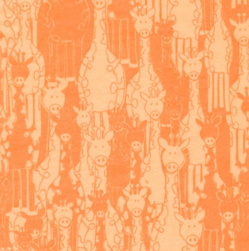 Giraffe Orange Flannel Fabric