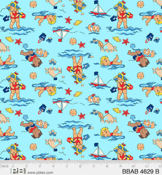 Beach Babies 1930's cotton fabric *