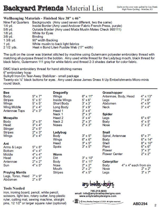 Backyard Friends PDF Download Quilt Pattern by Amy Bradley