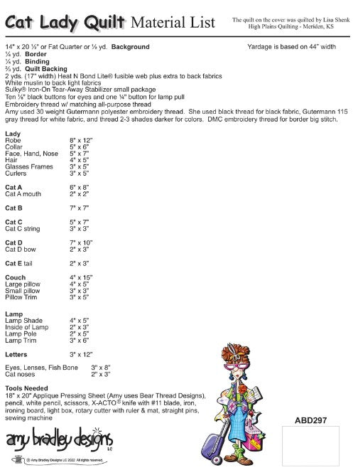 Cat Lady Quilt PDF Download Quilt Pattern by Amy Bradley