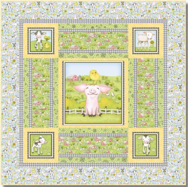 Farm Babies Fabric Panel #53