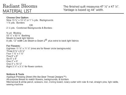 Radiant Blooms Quilt Pattern by Amy Bradley
