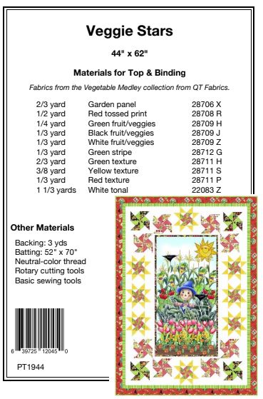 Veggie Stars PDF Download Quilt Pattern by Pine Tree Country Quilts