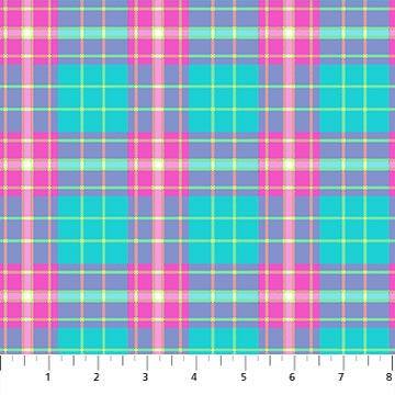 Piccadilly -Aqua Multi color plaid Fabric *