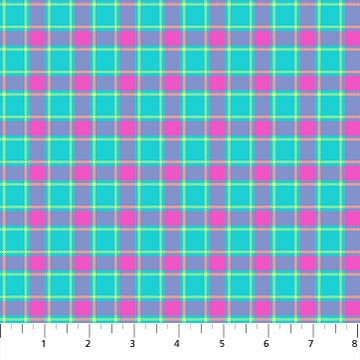 Piccadilly - Teal/Pink Multi color plaid Fabric *