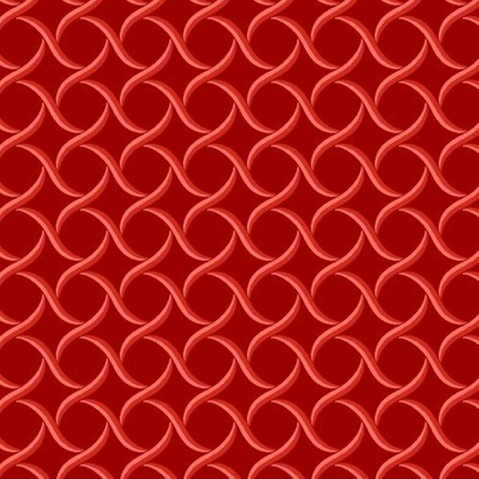 Sommersville Geometric Red on Red Cotton Quilting Fabric *
