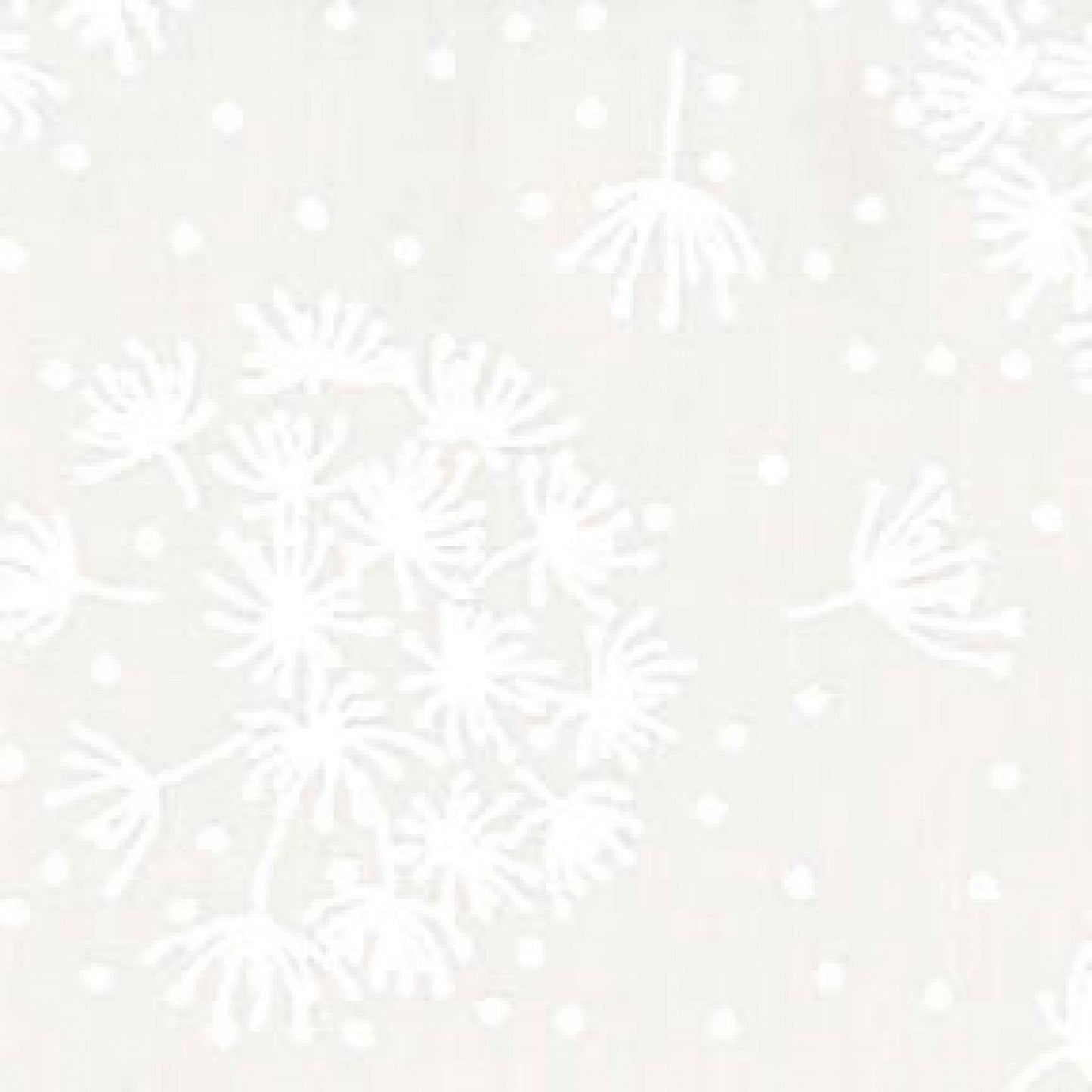 White/White Dandelions Cotton Fabric # 47736-WW *