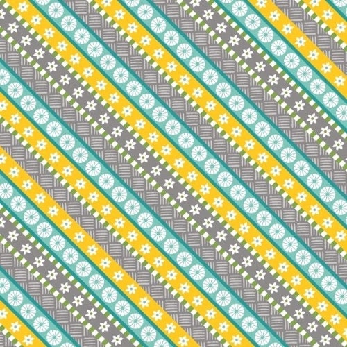 Gone Glamping Gray Stripe Cotton Fabric *