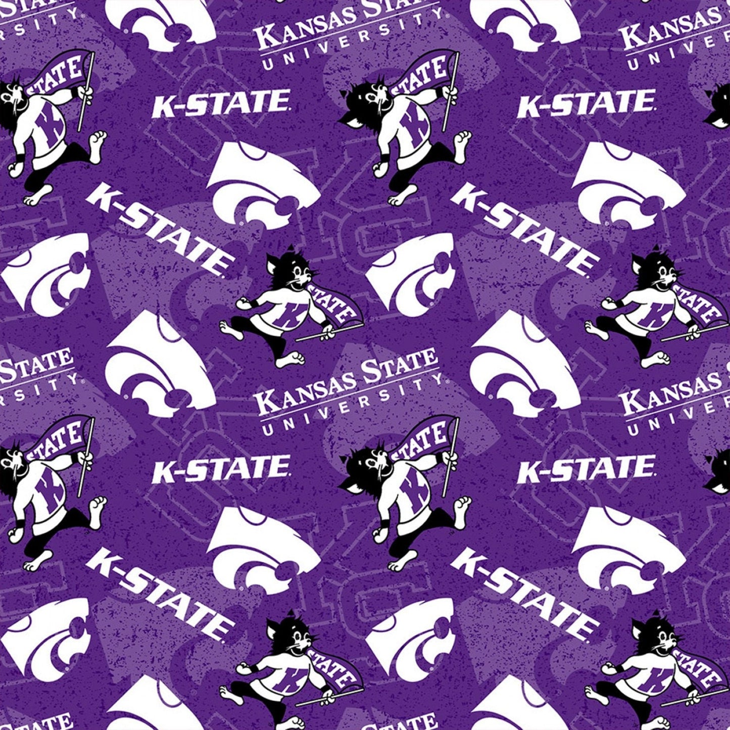 KState University College Kansas, Wildcat Cotton Fabric *