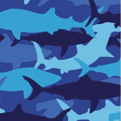 Wildlife Shark Cotton Quilting Fabric *