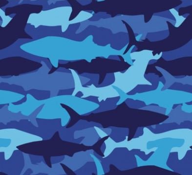 Wildlife Shark Cotton Quilting Fabric *