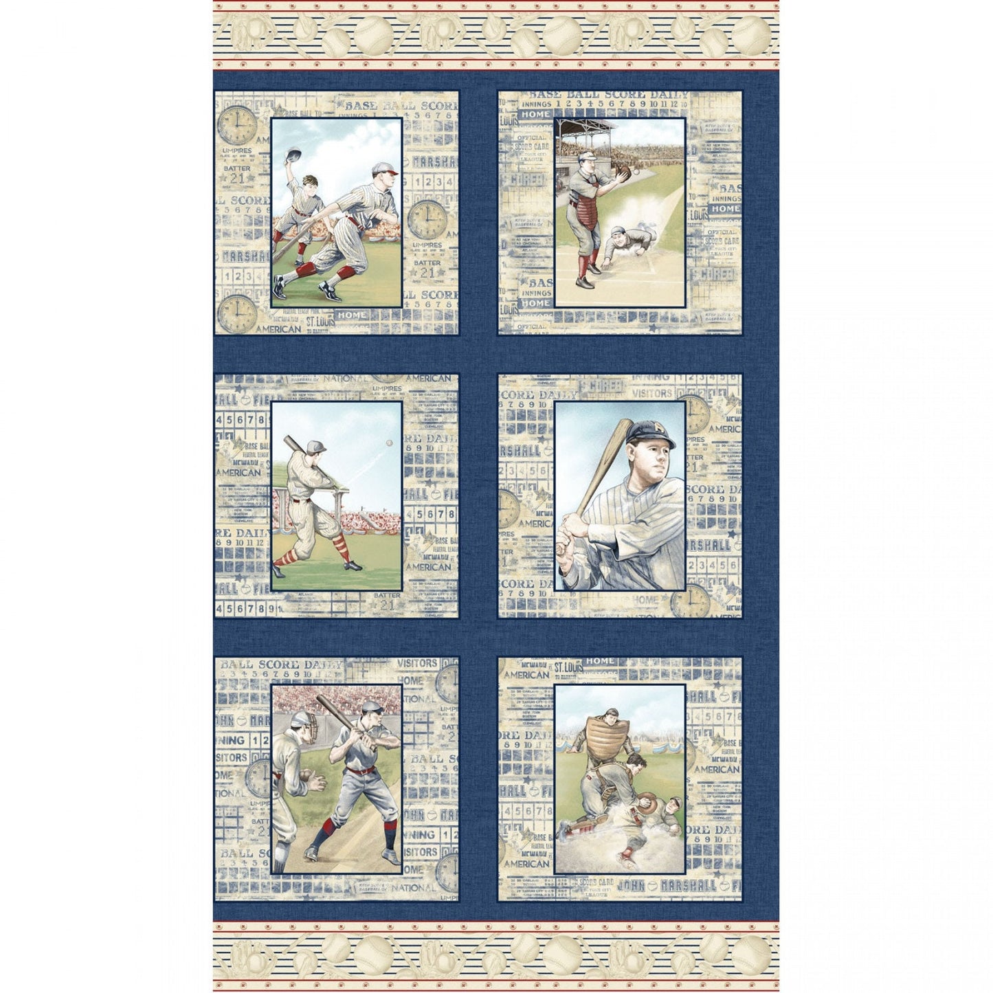 Game Time - Who's on First Fabric Panel