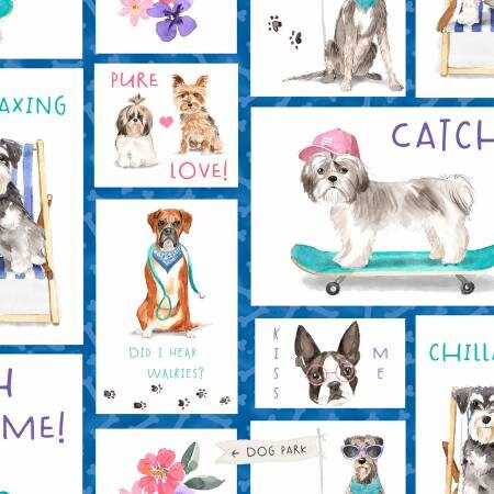 Dog Patch, It's a Dog's Life cotton fabric *