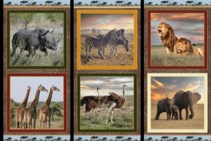 African Safari Fabric Panel by  Kennard & Kennard Designs #122