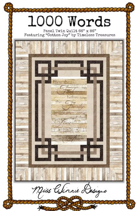 1000 Words Panel Quilt Pattern by Miss Winnie Designs