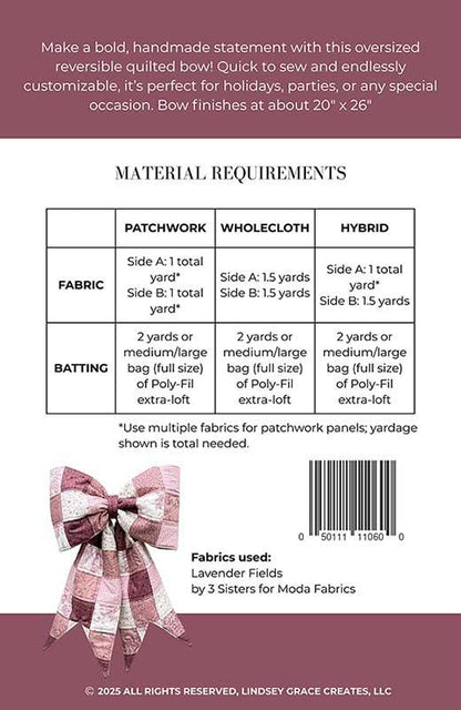 The Big Giant Quilted Bow Pattern