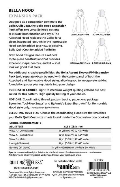 Bella Hood- Expansion Pack for Bella Quilted Coat