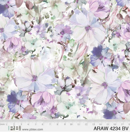 Arabesque 108" Beautiful Floral Light Purple 108" Wide Backing