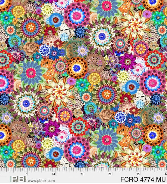 Floral Crochet Floral 108" Multi Color Wide Backing