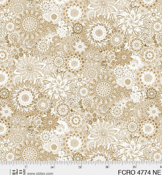 Floral Crochet Floral 108" Neutral Ecru Wide Backing