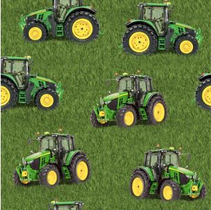 Farm Machines II All over Green and Yellow Tractors cotton fabric by Brandi Chanel Designs for Kennard & Kennard