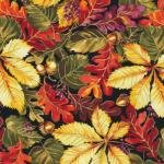 Bountiful Harvest Leaves Cotton Quilting Fabric by Fabri-Quilt Inc