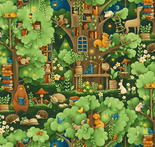 Forest Fables, Animal Village Cotton Fabric