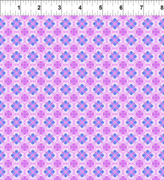 Dragon Friends - Purple Geometric Shapes Cotton Fabric